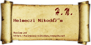 Helmeczi Nikodém névjegykártya